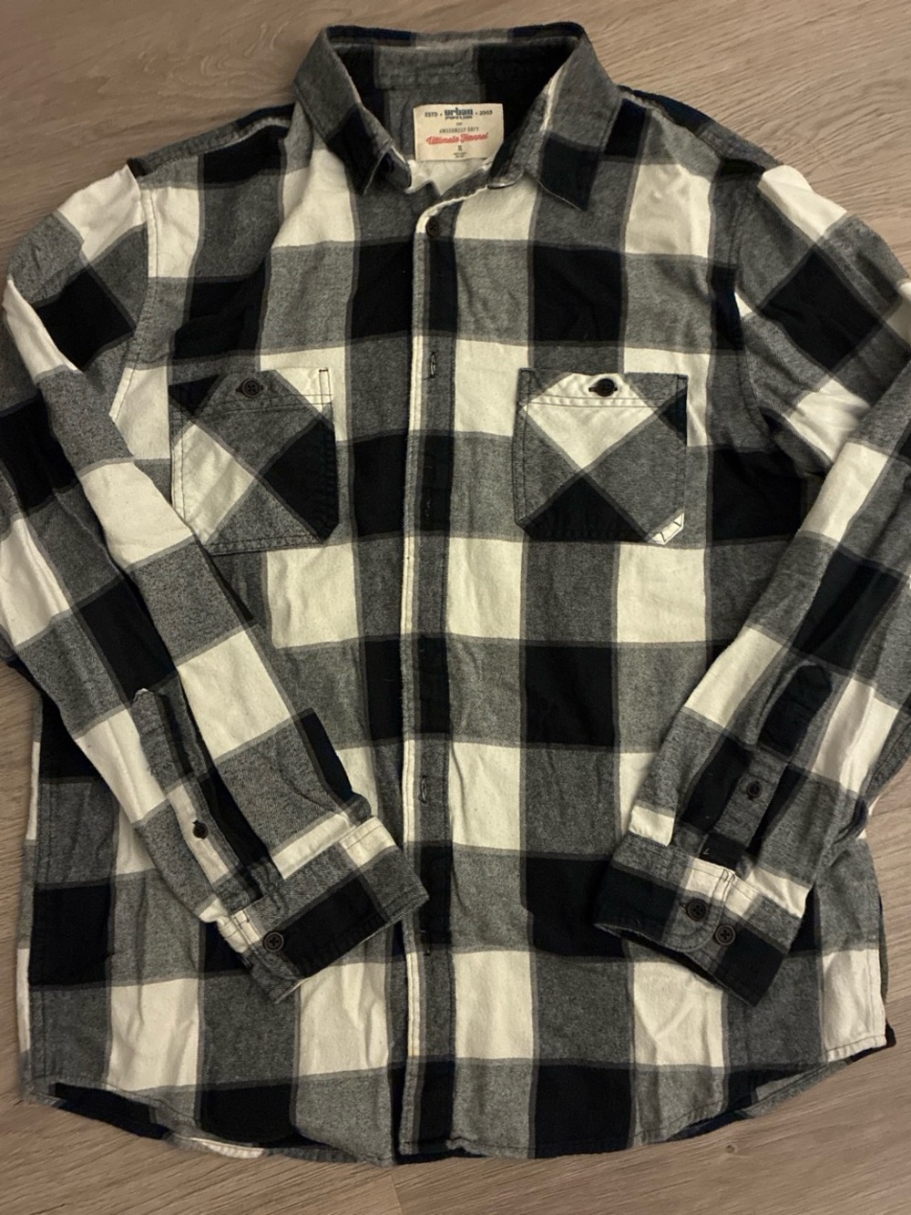 urban pipeline Black, White & Gray Buffalo Check Button-Down Shirt